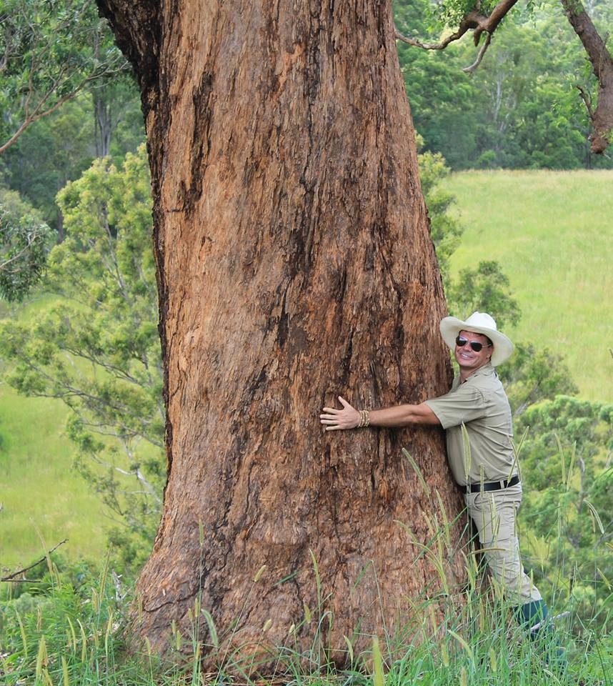 Matt Keys hugging a tree
