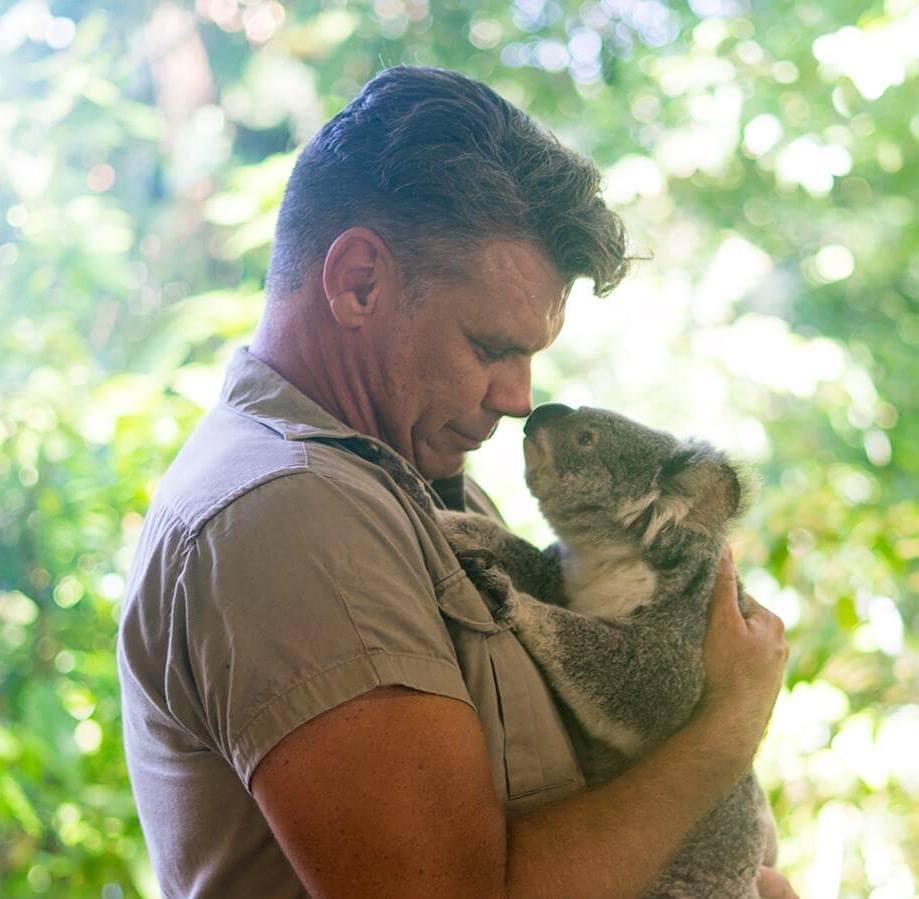 Matt Keys with a koala